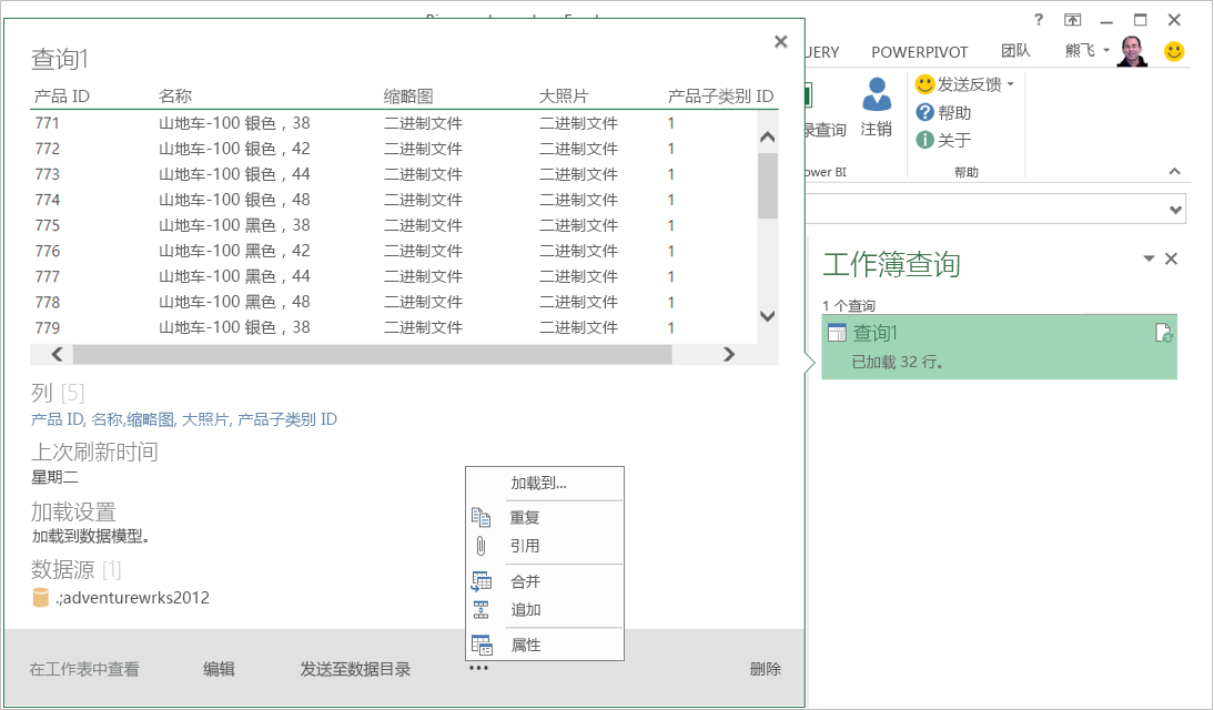 管理工作簿查询