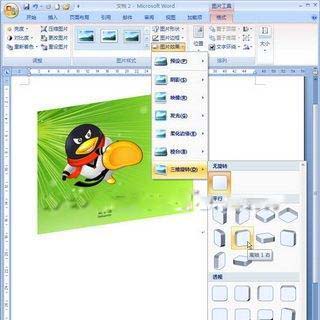 Word2007中3D旋转图片的妙用