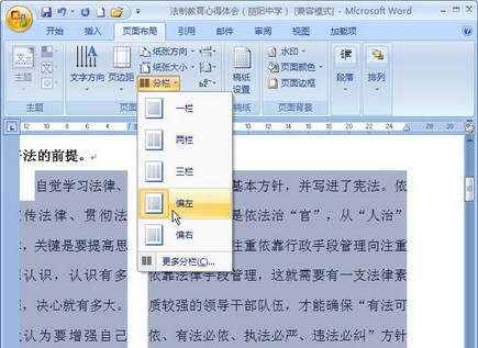 分欄設置