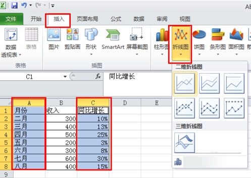 怎样制作excel2010图表之折线图