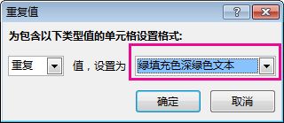 “重复值”对话框