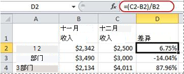 百分比计算公式的示例