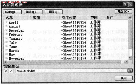 Excel2007名称管理器简介