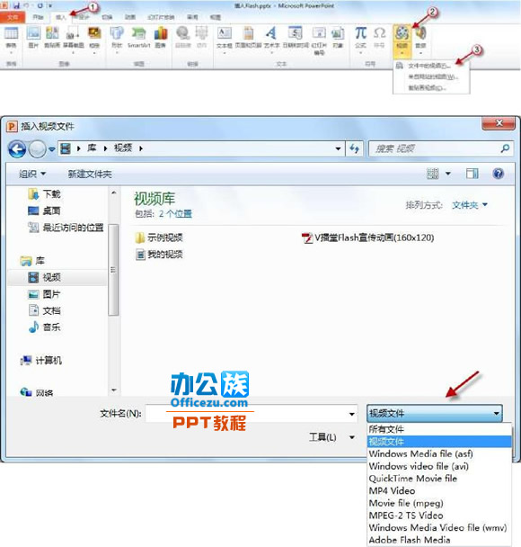 PowerPoint2010中插入Flash或Mov格式方法