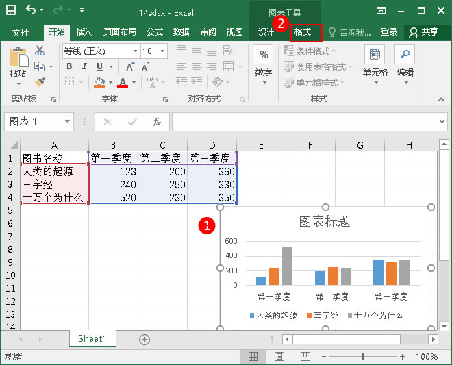 點擊 “格式”選項卡