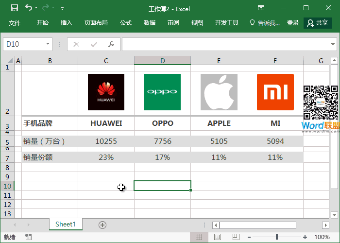 Excel表格美化 造一份手機銷量可視化圖表