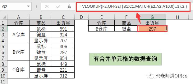 Excel合并单元格的数据查询