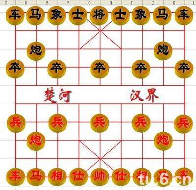 用WPS表格制作精美象棋棋局