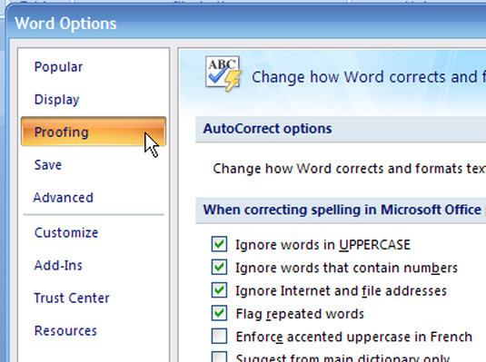 如何创建自定义Word 2007词典？