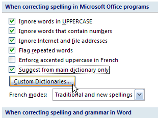 如何创建自定义Word 2007词典？