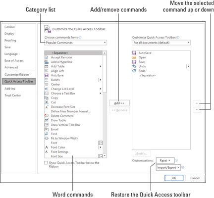 word2019快速访问工具栏