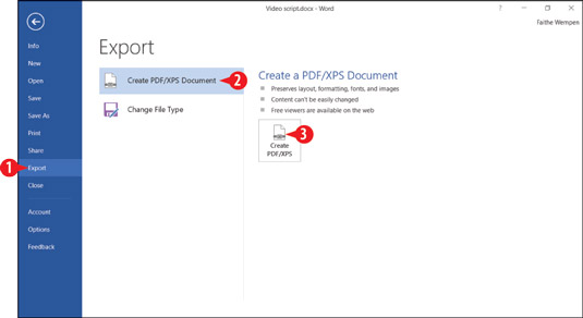 将文档另存为PDF或XPS文件。
