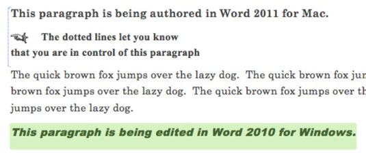 合著者在Mac版<b>Word</b>中編輯段落。