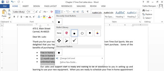 Word 2013中的项目符号和编号列表！